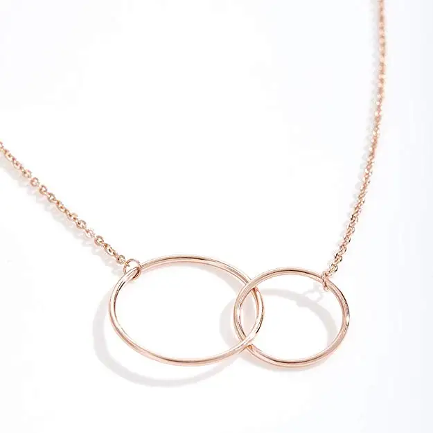 EVIL EYE Aunt-Niece Necklace Gift Jewelry Quotes Aunt 2 Interlocking Circles KP001 | Украшения и аксессуары