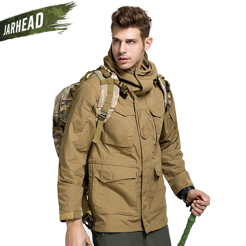 Classic American Outdoor Coats High Quality Men's Waterproof Windproof Hunting Middle Long Coat M65 Tactical Windbreaker Trench