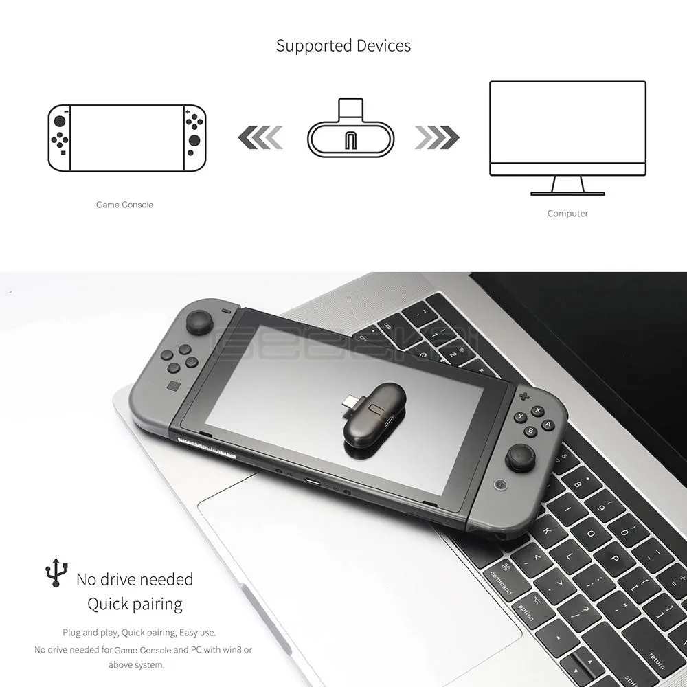 GeeekPi Gulikit Route+ Pro Bluetooth передатчик беспроводной аудио Usb-C адаптер приемник с голосовой передачей для ПК гарнитуры