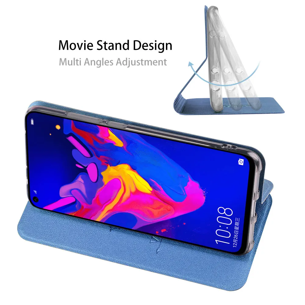 Чехол MOFi для Huawei Honor View 20 чехол V20 флип-чехол из искусственной кожи прозрачный