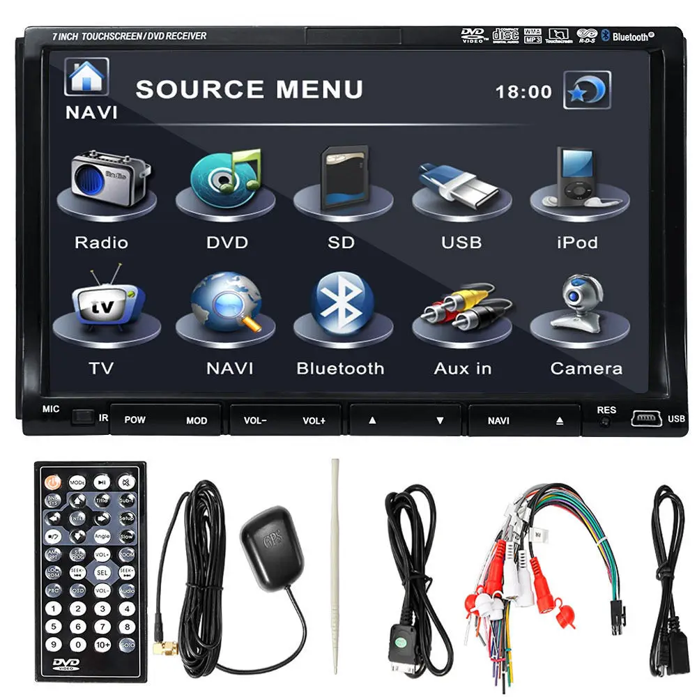 2017 Горячая продажа 2 DIN gps навигация автомобильный dvd плеер 7 &quotсенсорный экран