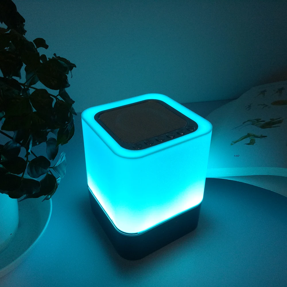 Многофункциональный беспроводной bluetooth-динамик 5 в 1 прикроватная лампа цифровой календарь будильник сенсорное управление 1200 мАч Поддержка TF SD