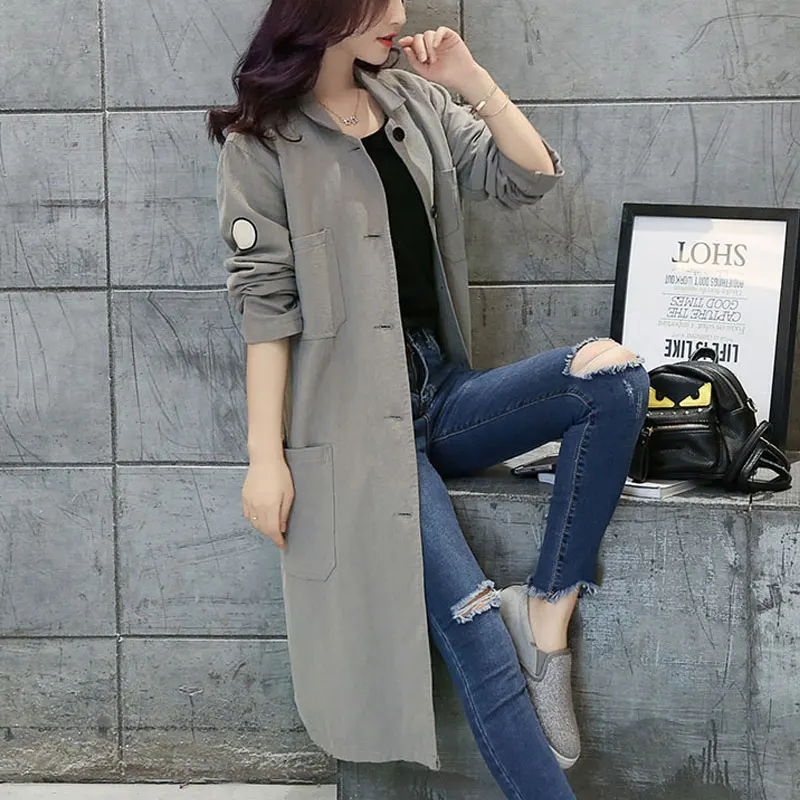 Новинка осени 2018 стильная женская одежда большого размера весна и осень длинные