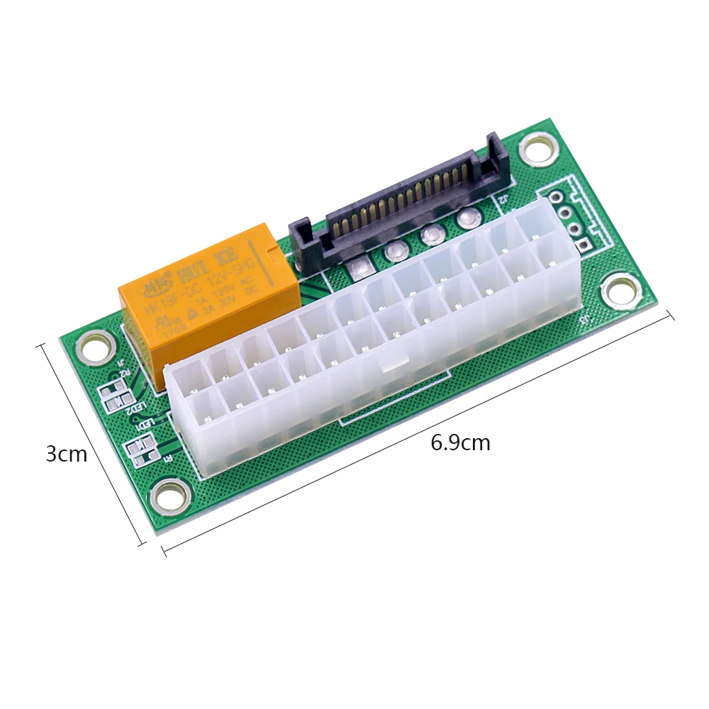 CHIPAL 10 шт. двойной PSU адаптер 15Pin SATA к 24Pin синхронизации синхронный Starter карты ATX Molex