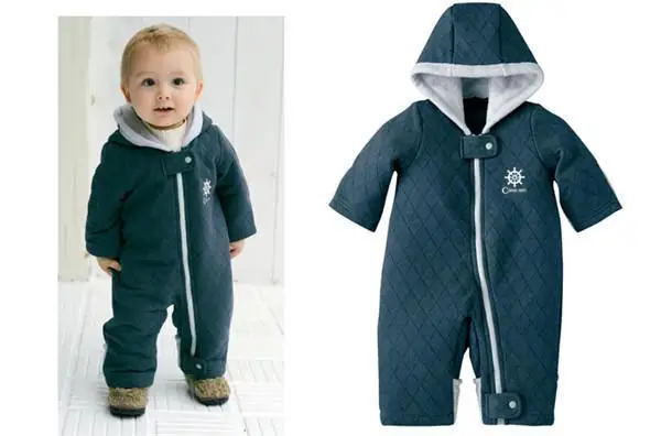 Новый осень-зима детские комбинезоны утолщаются хлопка-проложенный для