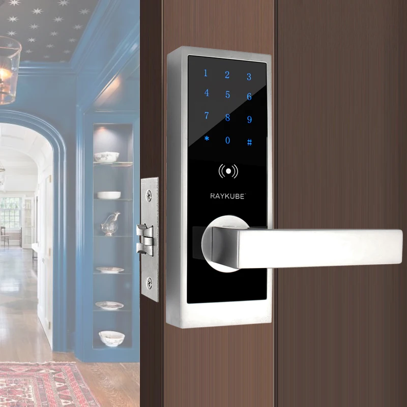 RAYKUBE Bluetooth цифровой замок с приложением смарт-карта разблокировка водонепроницаемый IP65 для дома/отеля/офиса врезной дверной замок TL101