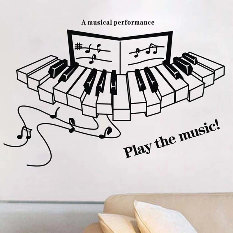 &quotВоспроизведение музыки! &quotВиниловые настенные наклейки с цитатами