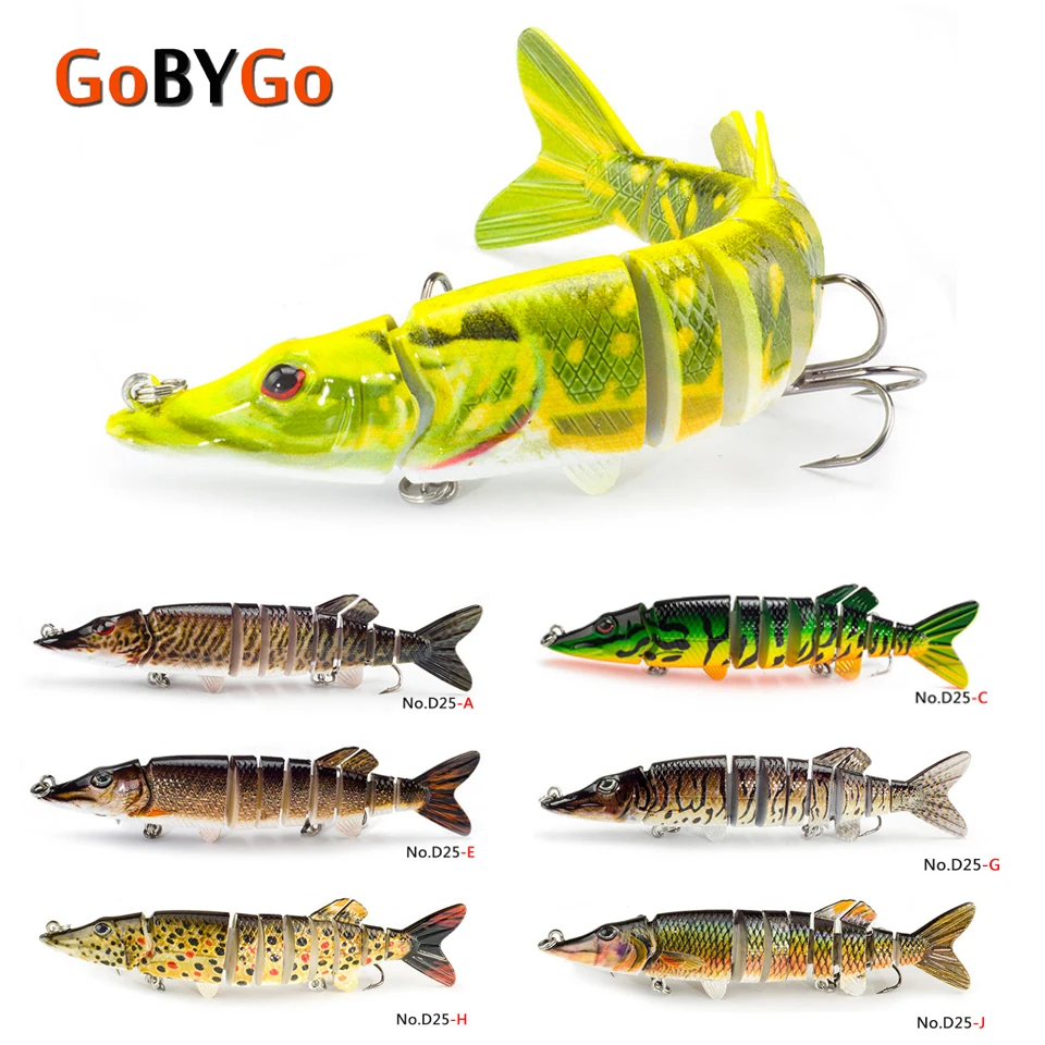 GoByGo 1 шт. искусственная приманка для щуки 12 5 см 20 г 9 сегментная ловли наживка пластиковая жесткая