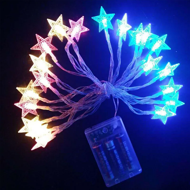 

Long Bright Light String with Twinkling White Stars LED Star String Lights Fairy Lights Christmas Wedding Operate Lights Battery