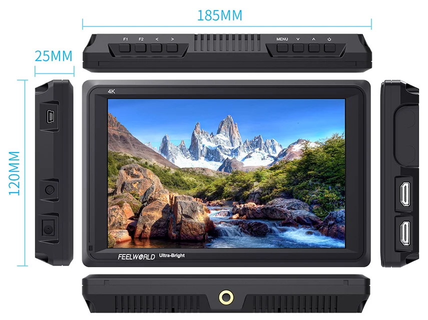 Feelworld FW279 7 дюймов ультра яркий 2200nit DSLR камера полевой монитор 4K HDMI Full HD 1920x1200 lcd ips монитор высокой яркости