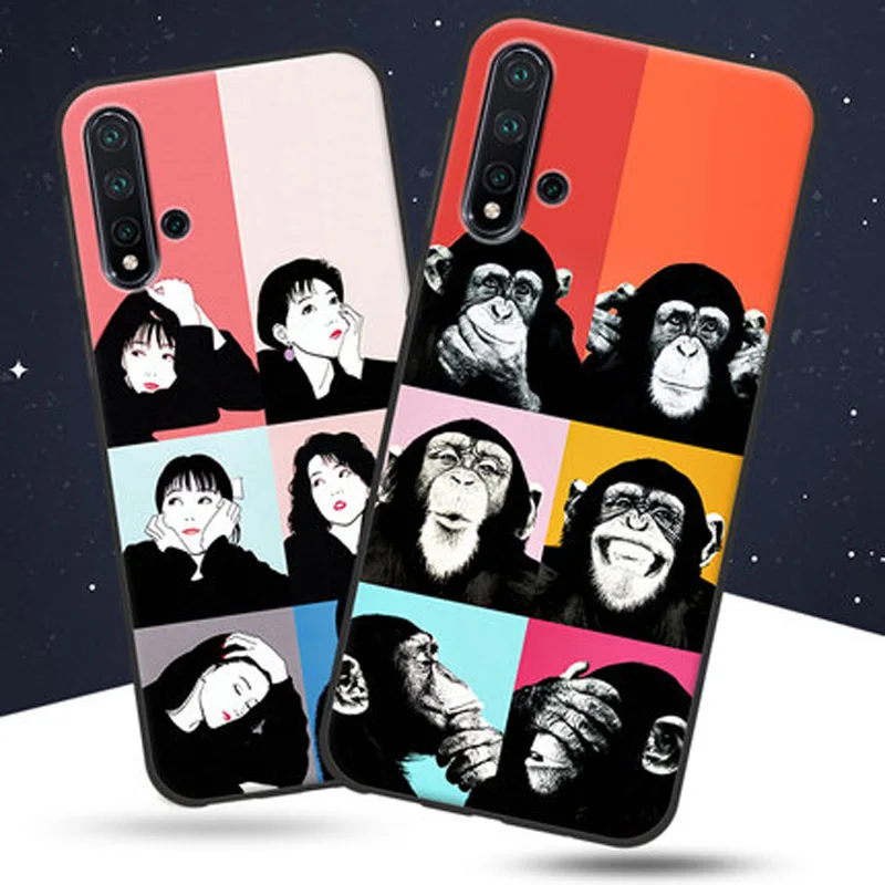 Чехол для Huawei Nova 5 Pro задняя крышка 5Pro мягкий силиконовый чехол-бампер с рисунком