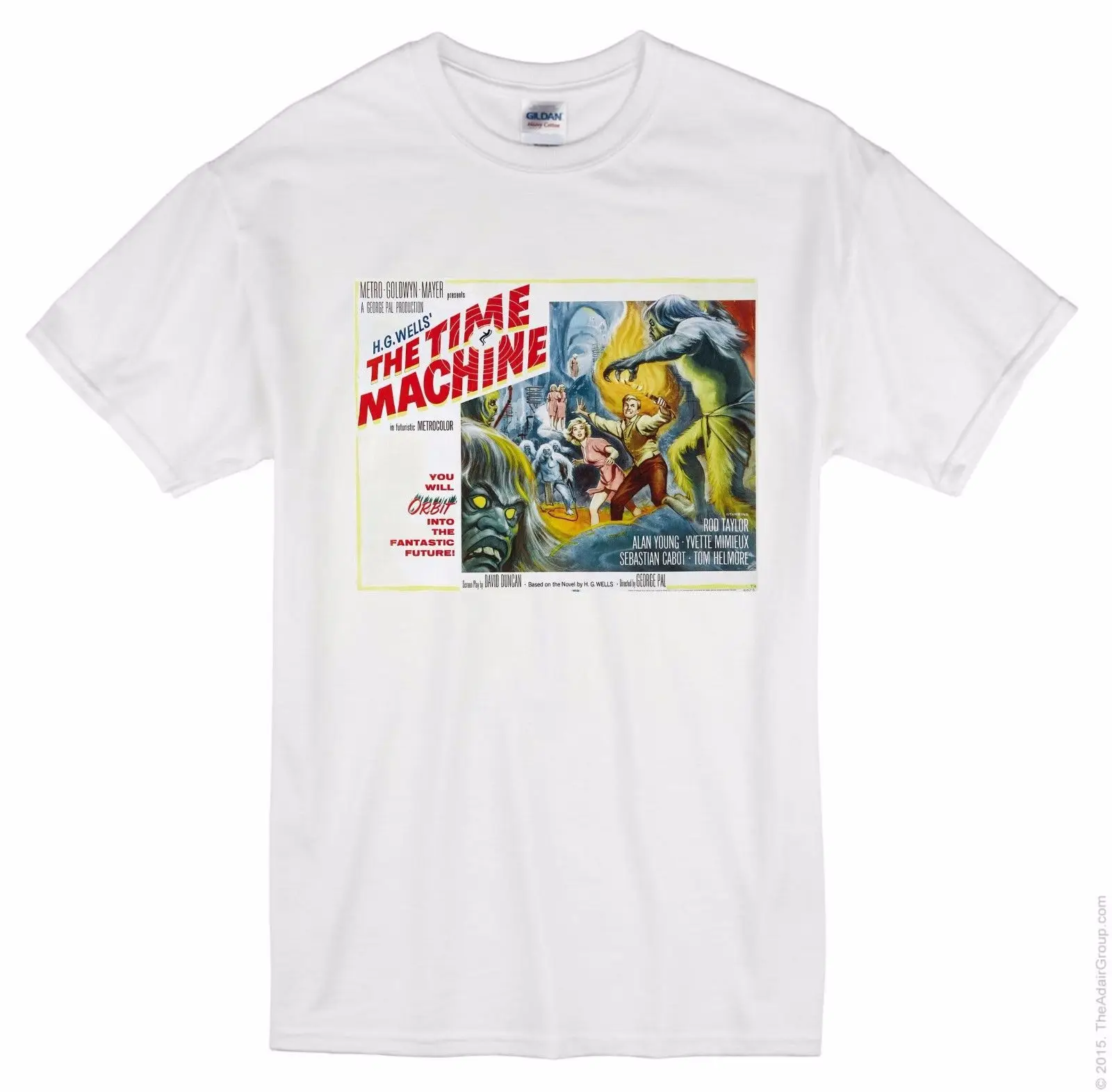 HG Wells The Time Machine Old t shirt Film Vintage Movie Poster|Мужские футболки| |
