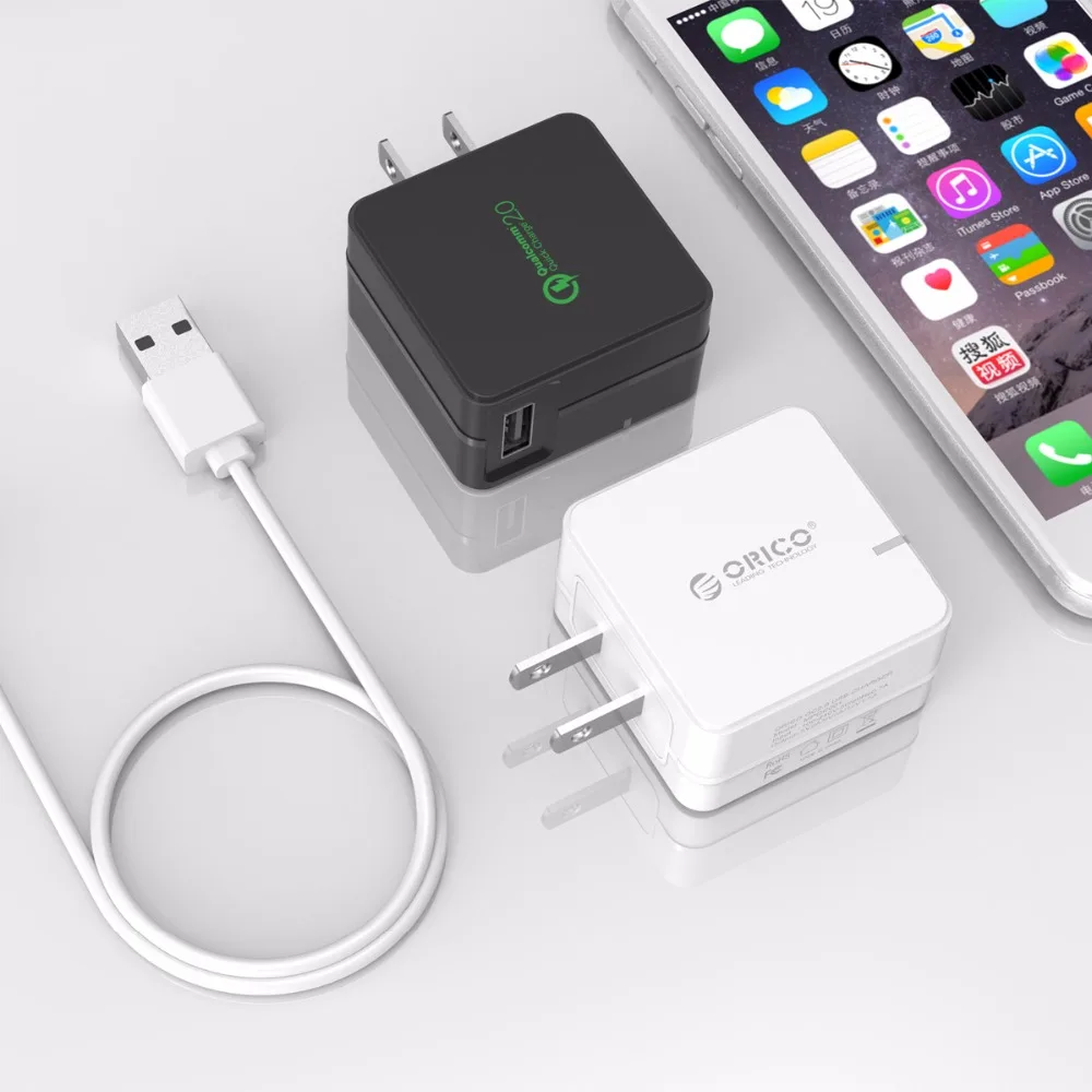 ORICO USB зарядное устройство QC2.0 Быстрая зарядка зарядное устройство DC 5 V/2A 9 V/2A 12 V/1.5A 18W Max для телефона планшета