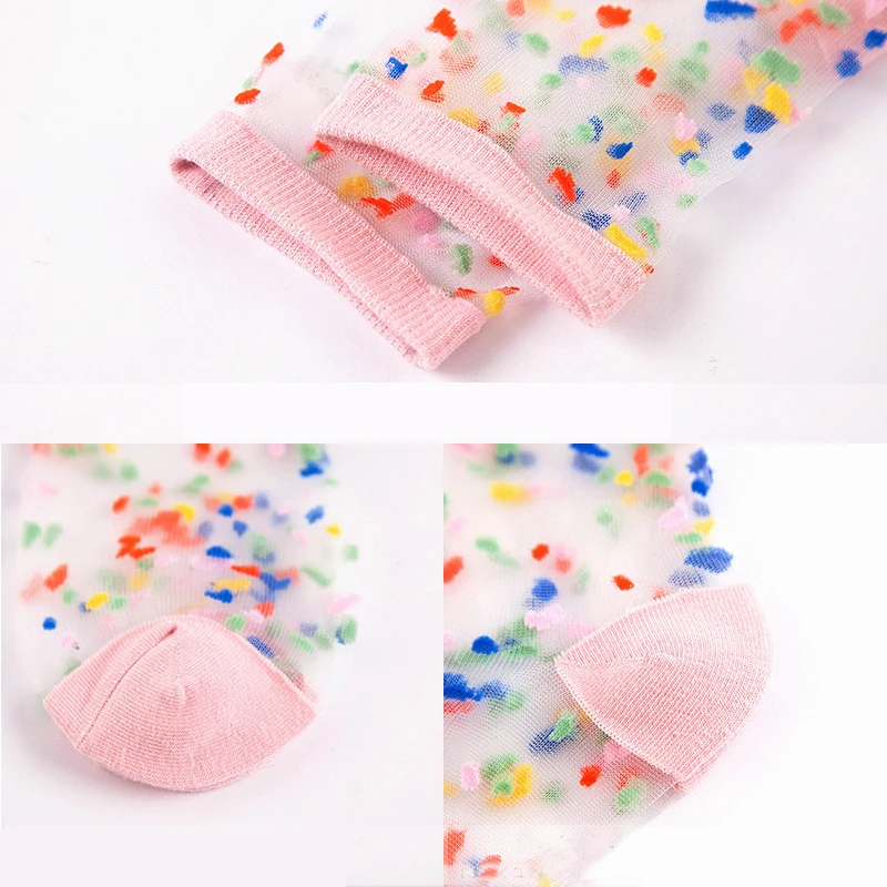 

Korean Women Crystal Socks Transparent Summer Women's Fashion Candy Color Silk Cute Glass Silk Socks