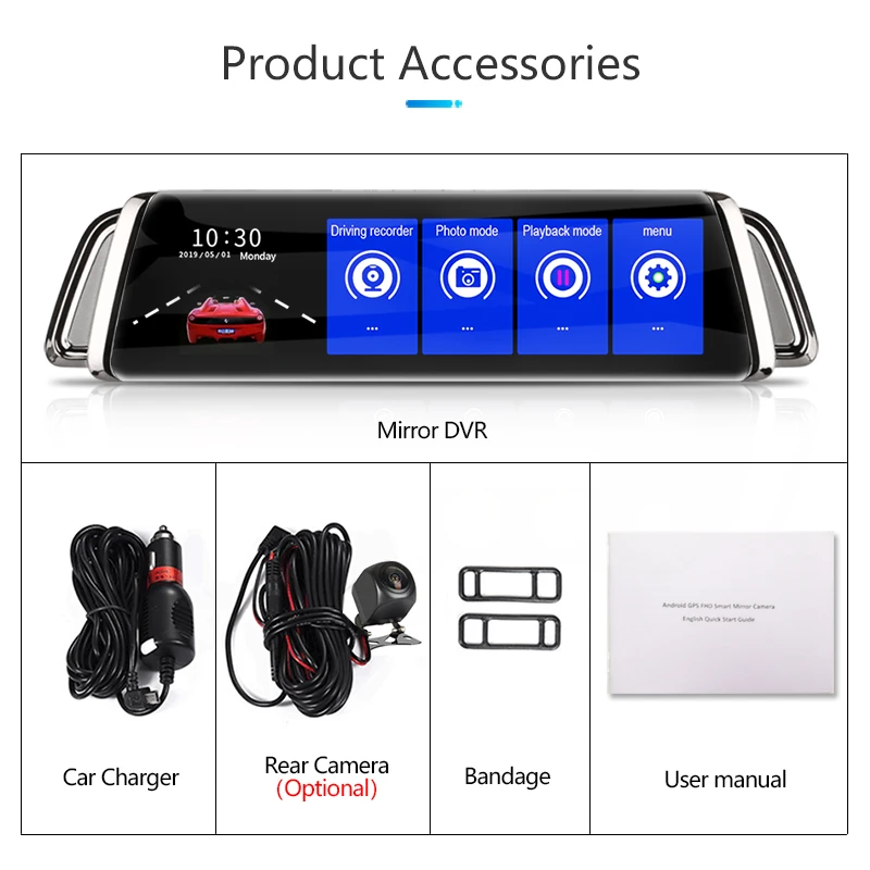 Потоковое зеркало заднего вида Автомобильный видеорегистратор Камера Avtoregistrator 10