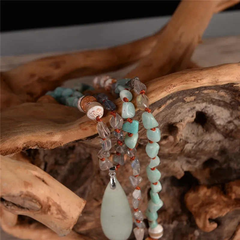 Модное богемное ожерелье ювелирные изделия натуральный УЗЕЛКОВЫЙ камень