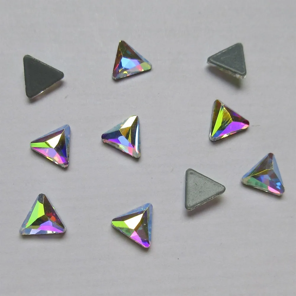 Polyhedral Triangle6 Высокое качество Кристалл AB исправление стразы особой формы камни железа на плоской задней части горячей фиксации кристаллы для украшения свадебного платья - Цвет: Polyhedral Triangle6