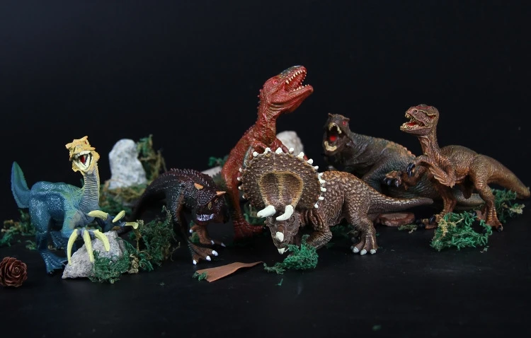 6 шт./компл. фигурки животных из пластика серповидный Дракон Трицератопс Oklahoma