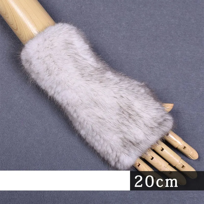 beige 20cm 005 новые модные зимние женские перчатки из натурального меха норки из натурального меха норки женские митенки женские эластичная перчатка - Цвет: beige 20cm