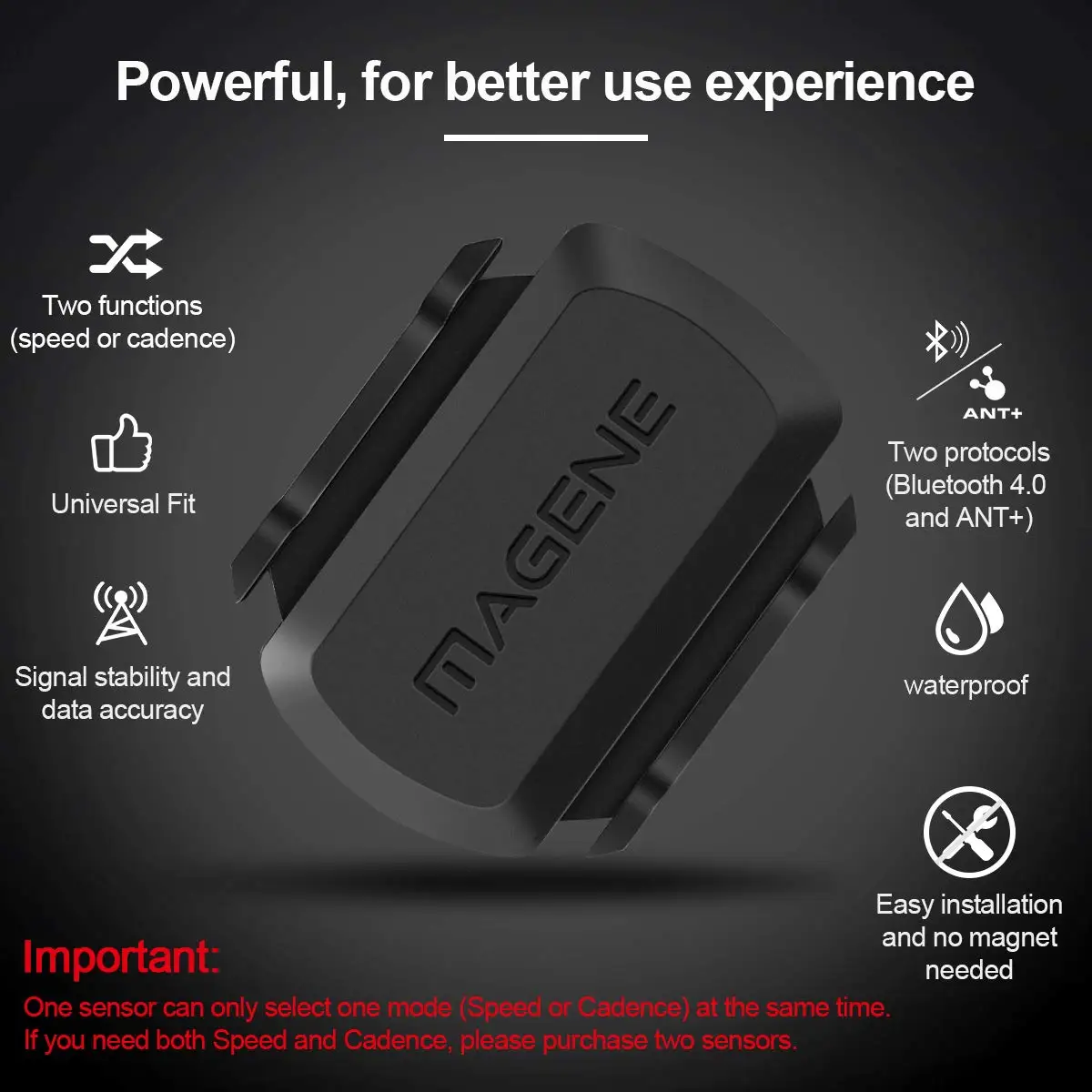 MAGENE gemini 210 датчик скорости cadence ant+ Bluetooth для Strava garmin bryton, велосипедный компьютер, измеритель мощности