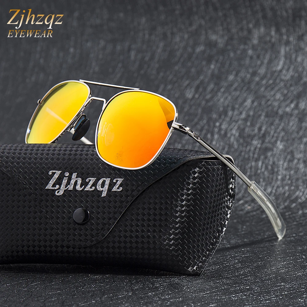 

Mens Square Pilot Military Polarized Sunglasses Womens Driving Eyewears Red Blue Silver Mirrors Black Green Lens очки мужские