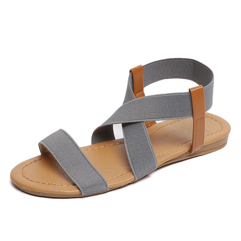 Parkside Wind Rome Women Sandals Retro Casual Shoes Stretch Fabric Beach Sandalias Summer Flat With Shoes Woman XWA3207-45