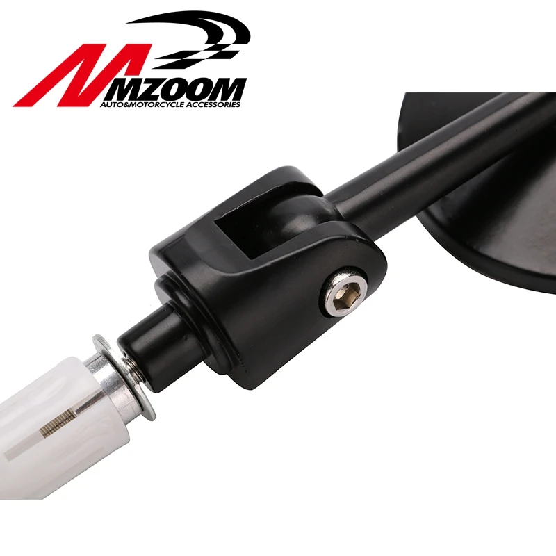 Motorcycle CNC Aluminum Universal Rear Rearview Side View 3&quot Handle Bar End 7/8&quot Mirrors Round Black NEW|mirror bar end|motorcycle mirror