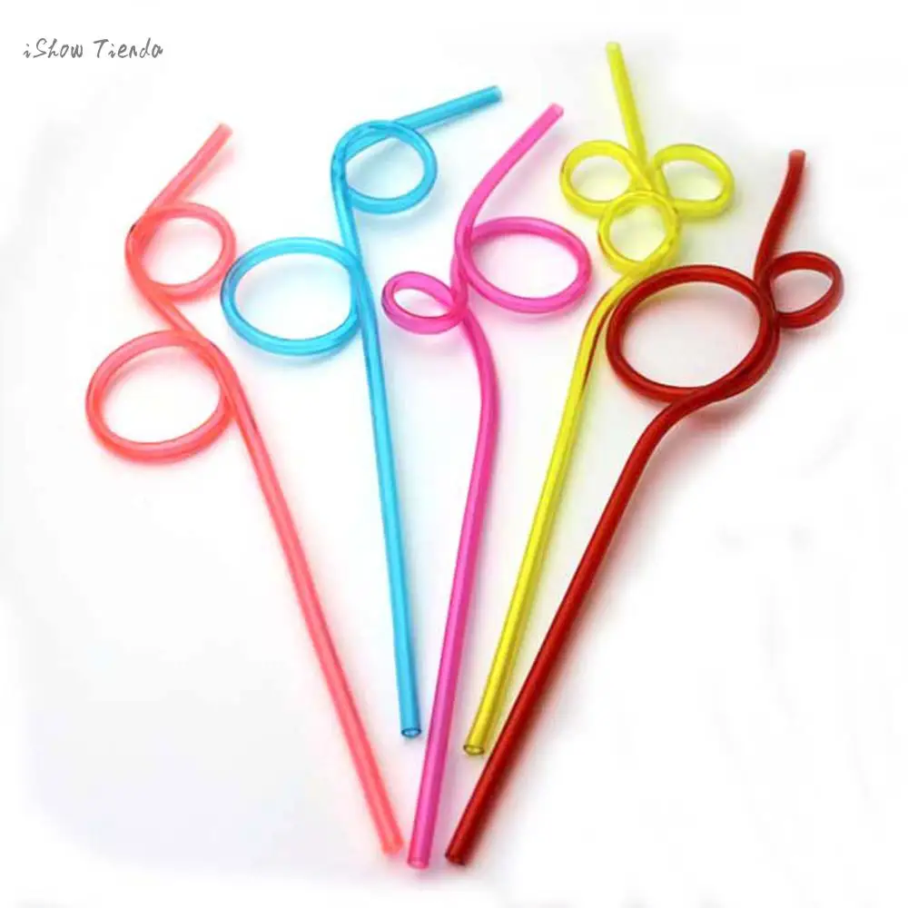 10 шт. красочное питье соломинки для вечеринки свадьбы юбилея многоцветные ПВХ