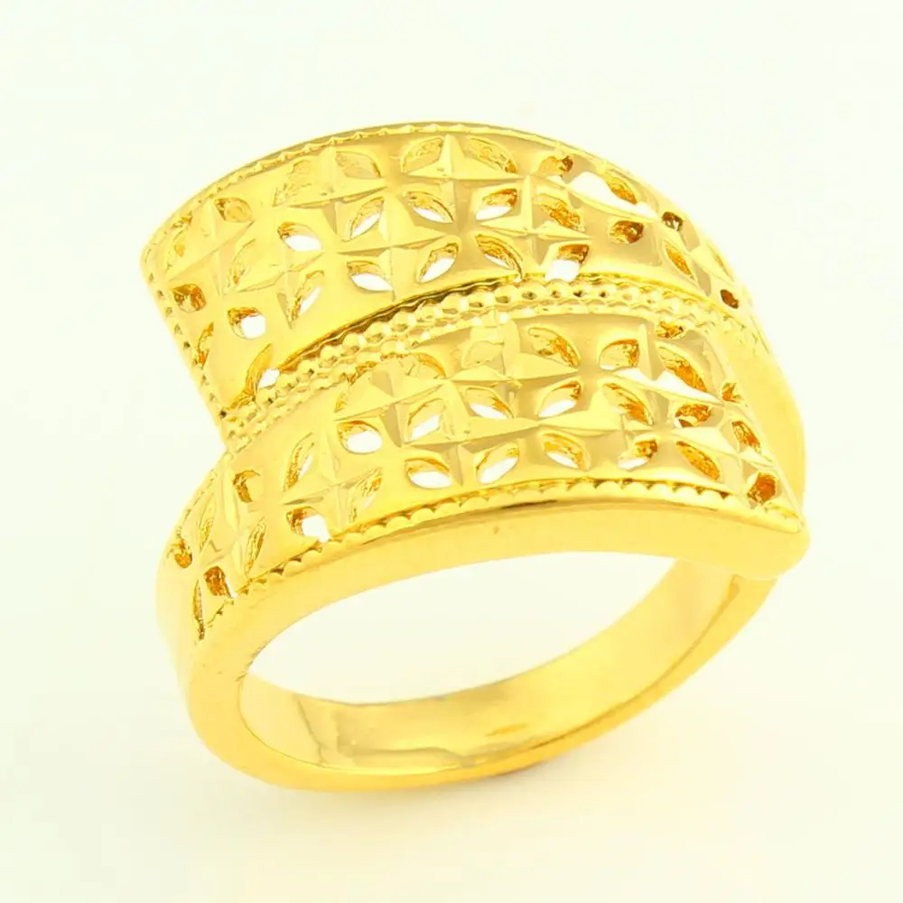 Африканское обручальное кольцо для женщин 24 к золотого цвета
