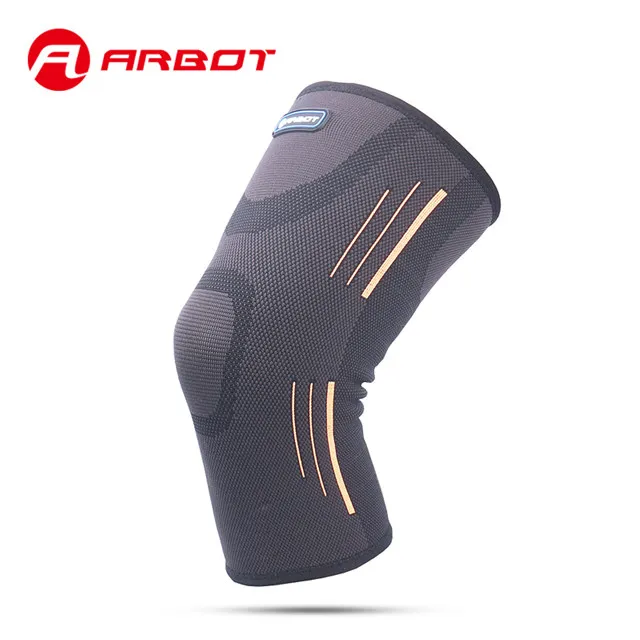 Оранжевый Arbot, дышащие, баскетбольные, удобные, эластичные, спортивные, для ног, для поддержки колена, бандаж, обертывание, защита, наколенники, рукав, Кепка - Цвет: Оранжевый