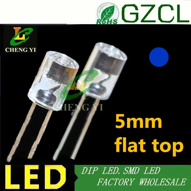 Синяя лента 5 мм Светодиодная без бахромы нм светодиодная Диодная лампа с плоским