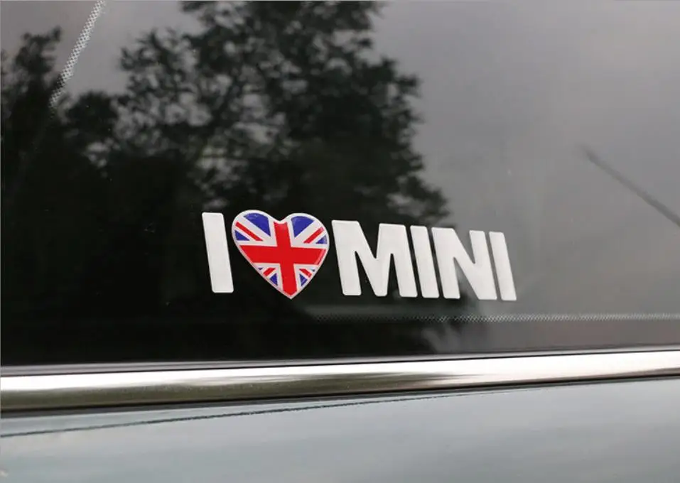 Металл я люблю мини-Наклейка эмблемы-наклейки для Mini Cooper Countryman Clubman F55 F56 R55 R56 R60 F60