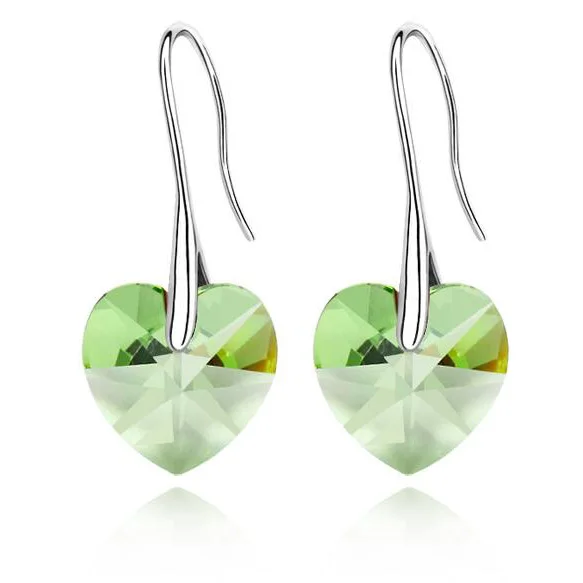 07 Корейские висячие серьги с кристаллами Swarovski для женщин,, серебряные серьги, вечерние ювелирные изделия, подарок для друзей - Окраска металла: 07