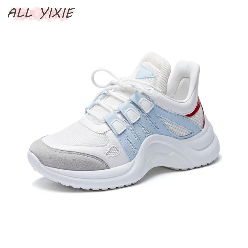 Женские кроссовки на плоской подошве ALL YIXIE Белые Повседневные платформе со
