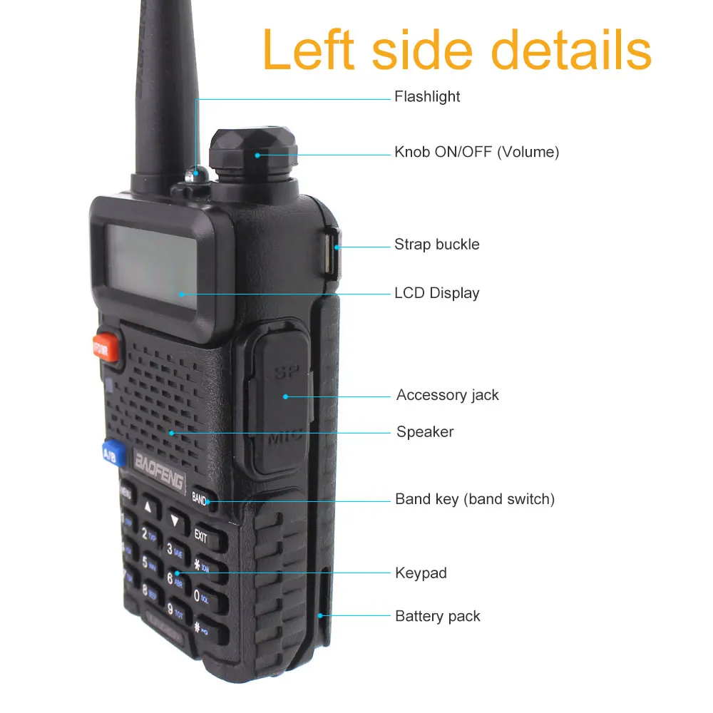 BaoFeng UV-5R трехдиапазонное BF-R3 UV-5RX3 иди и болтай Walkie Talkie “иди и 136-174 МГц 220-260 МГц 400-520 МГц Любительская ветчина ручной Портативный(2 шт