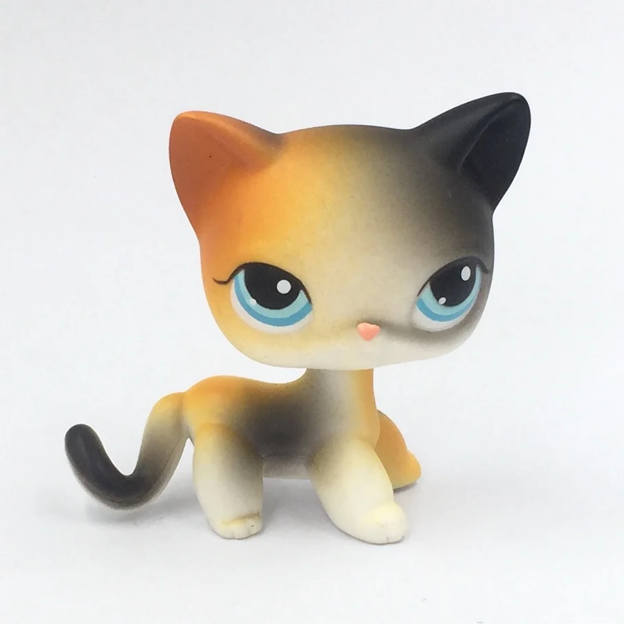 LPS кошка настоящие Редкие игрушки для питомцев короткие волосы #106 оранжевый и