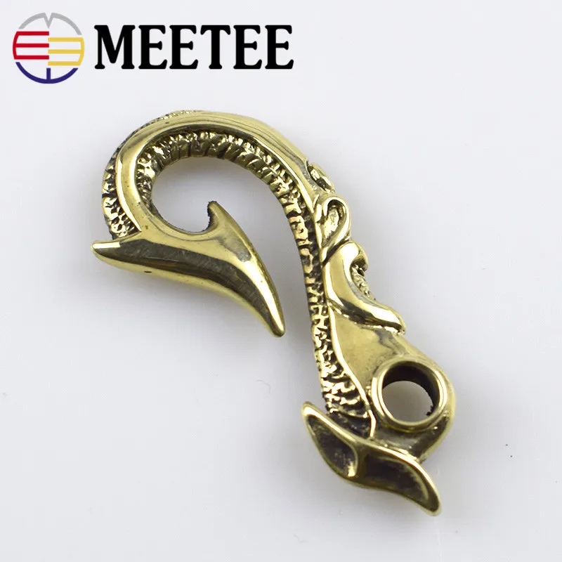 Meetee 3 шт. крючок из чистой латуни застежка-карабин Пряжка для собаки u-образный