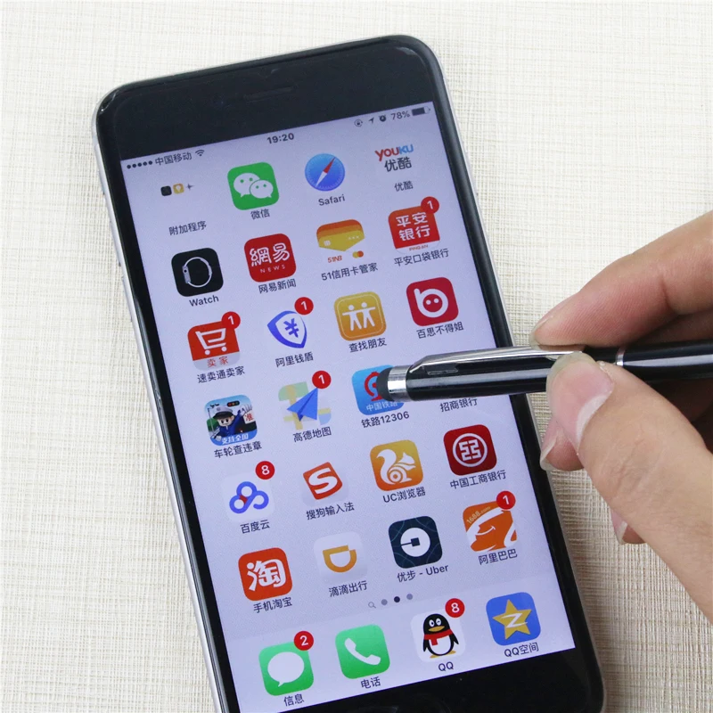 

1 PC 2in1 Capacitive Touch Screen Stylus With Ball Point Pen For Mobile Phone Blue Ink Material Escolar