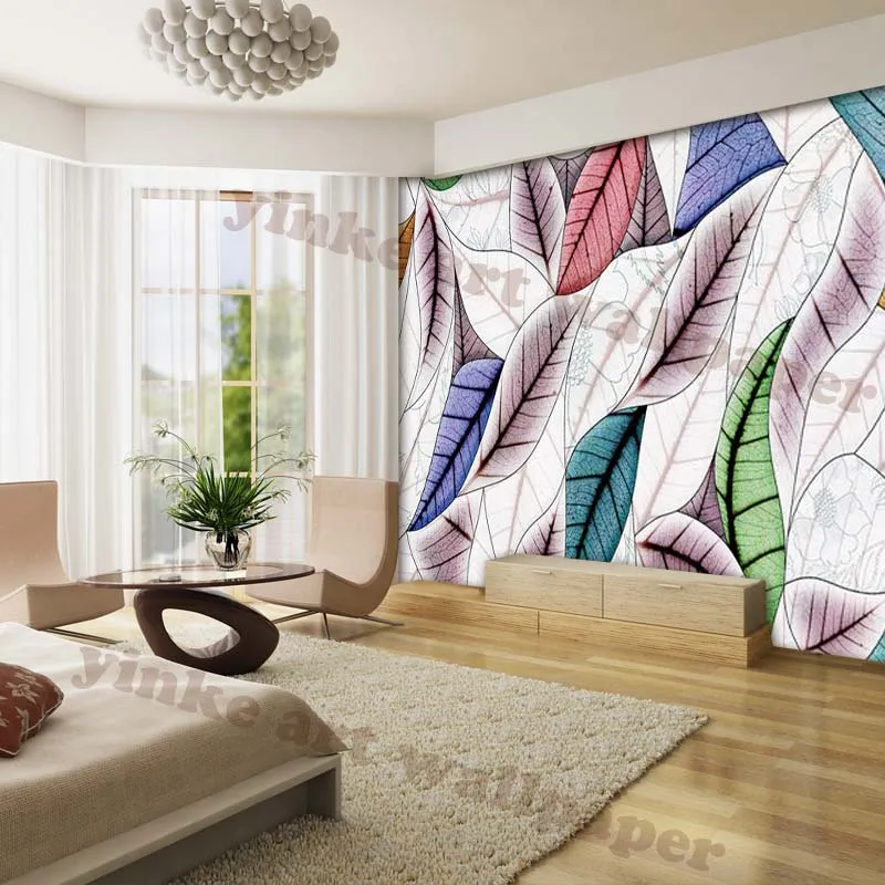 Waterproof 3d wallpaper graffiti Leaves living room self adhesive Wallpaper Roll Modern Wall Paper Murals for wall decoration |