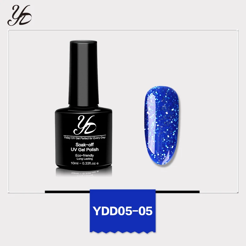 Yiday Bling Platinum Silver Блестки Блестящий Синий УФ-гель для ногтей лак замачивающийся лак мерцающий дизайн ногтей маникюр нужна лампа - Цвет: color 05