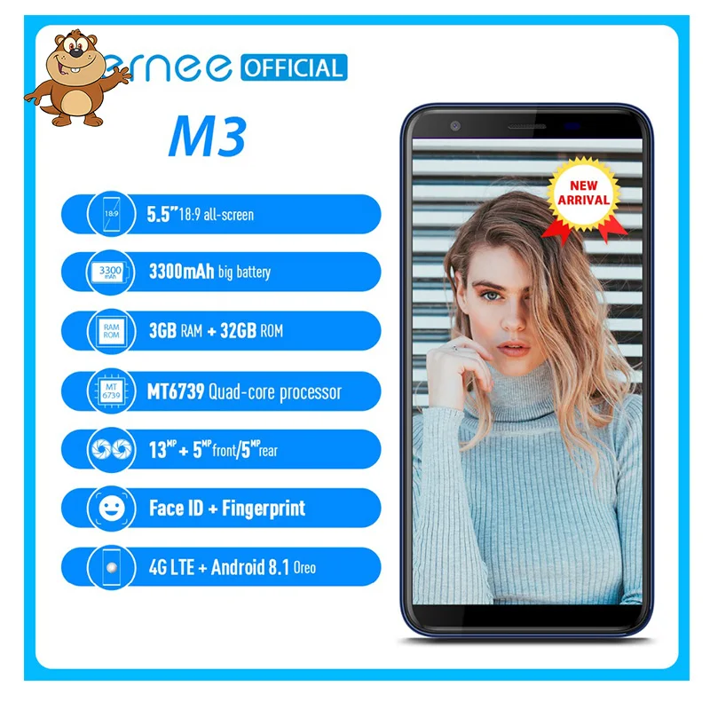 Vernee M3 5 ''полноэкранный смартфон 3 ГБ 32 четырехъядерный мобильный телефон Android