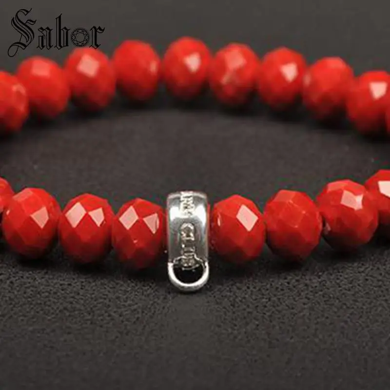Fashion Colorful Color 10mm Crystal Beads Elastic Bracelets Bangles Jewelry For Women thomas Charms Bracelet silver color | Украшения и