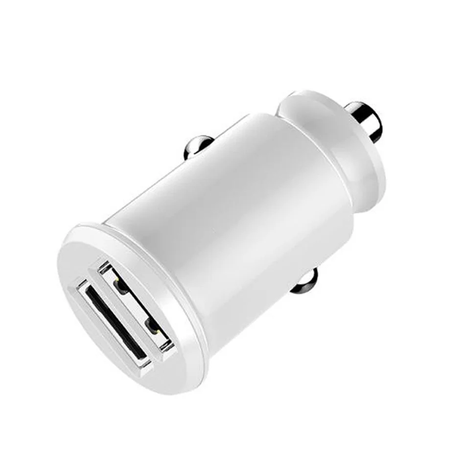 Oppselve автомобильное зарядное устройство, мини двойное USB Автомобильное зарядное устройство, автомобильное зарядное устройство USB для телефона, 2 порта, быстрое автомобильное зарядное устройство для iPhone X 11 samsung - Тип штекера: White
