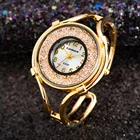 Часы женские с кристаллами, золотистые, с браслетом