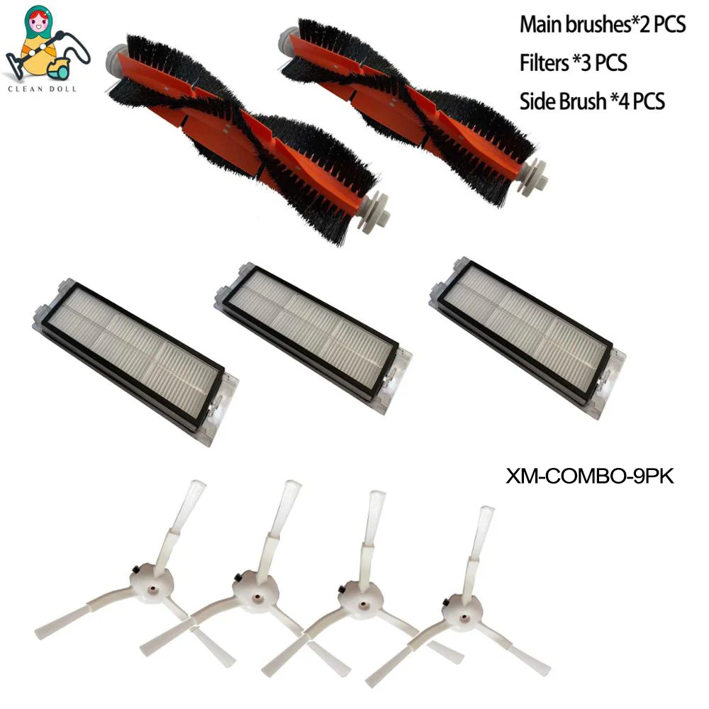 XM-COMBO-9PK 23-Pack вставка из ткани для швабры боковые щетки HEPA фильтр основная щетка для Roborock S6 S50 аксессуары S5 S51 S55 E25 Xiaomi Вакуумные части - Цвет: XM-COMBO-9PK