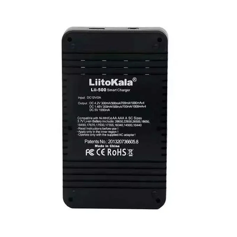 Аккумуляторная батарея Liitkala lii-500 LCD 3 7 V/1 2 V 18500/26650/16340/14500 + 4 батарейки для Panasonic