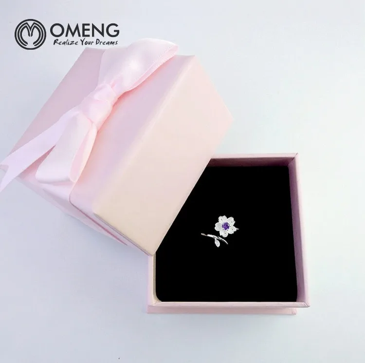 OMENG стерлингового серебра 925 cherry открытое кольцо Японский романтический девушка