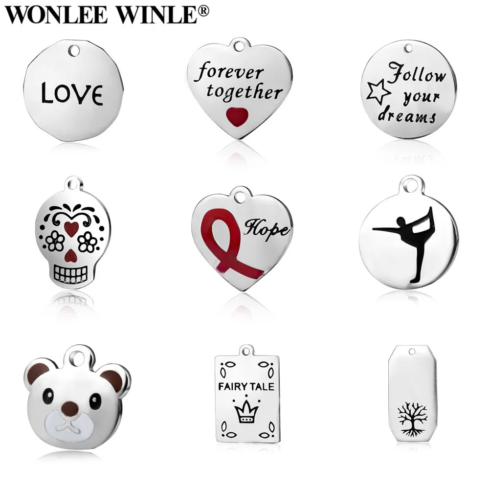 Wonlee Winle 316 из нержавеющей стали несколько эмалевые подвески кулоны от более 200 +