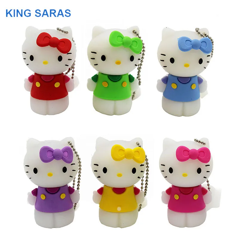 KING SARAS 6 coarl cute hello Kitty shoe usb флэш-накопитель usb 2,0 4 ГБ 8 ГБ 16 ГБ 32 ГБ 64 ГБ флешка, подарок