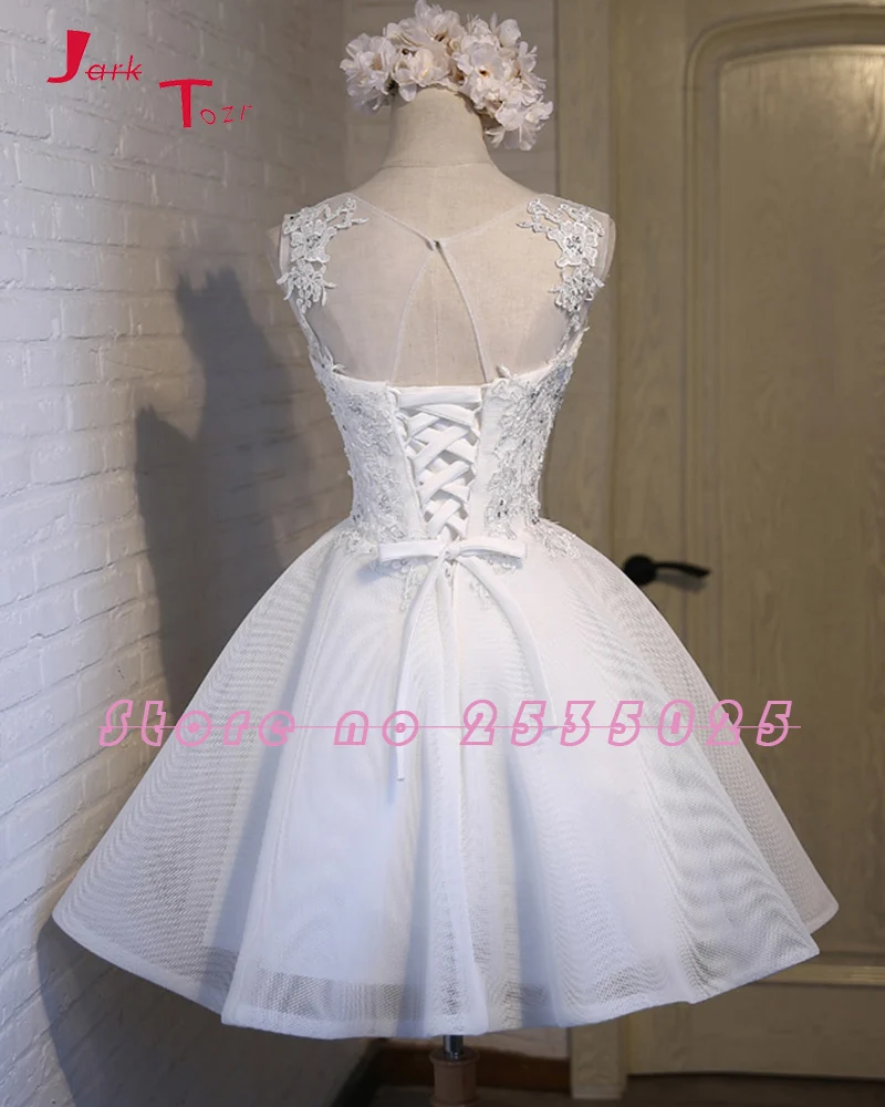 Jark Tozr/Новое поступление маленькие белые платья Vestidos Cortos на шнуровке с открытой